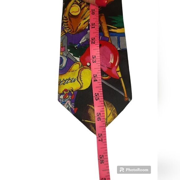 Andoloro men's neck tie, sports theme football baseball - Picture 4 of 6